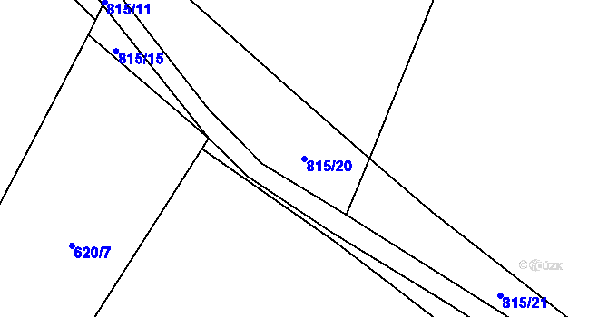 Parcela st. 815/20 v KÚ Popice u Jihlavy, Katastrální mapa