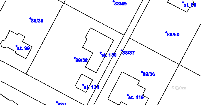 Parcela st. 130 v KÚ Popice u Jihlavy, Katastrální mapa