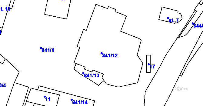 Parcela st. 841/12 v KÚ Popice u Jihlavy, Katastrální mapa