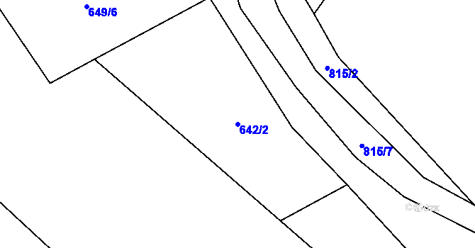 Parcela st. 642/2 v KÚ Popice u Jihlavy, Katastrální mapa