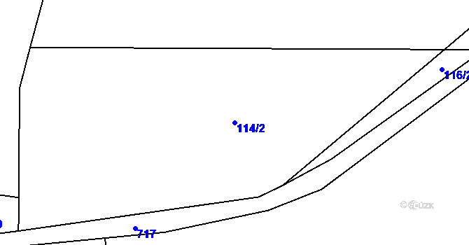 Parcela st. 114/2 v KÚ Poplze, Katastrální mapa