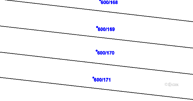 Parcela st. 600/170 v KÚ Poplze, Katastrální mapa