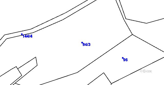 Parcela st. 94/3 v KÚ Popovice u Benešova, Katastrální mapa