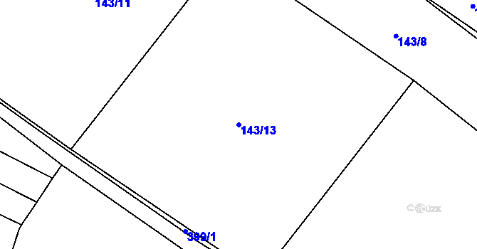 Parcela st. 143/13 v KÚ Popovice u Nechanic, Katastrální mapa