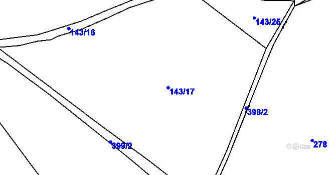Parcela st. 143/17 v KÚ Popovice u Nechanic, Katastrální mapa