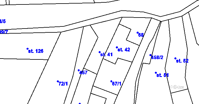 Parcela st. 41 v KÚ Popovice u Jičína, Katastrální mapa
