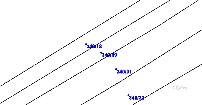 Parcela st. 340/19 v KÚ Popovice u Jičína, Katastrální mapa