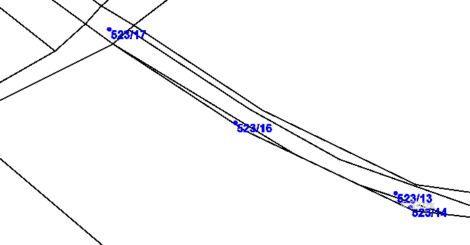 Parcela st. 523/16 v KÚ Popovice u Jičína, Katastrální mapa
