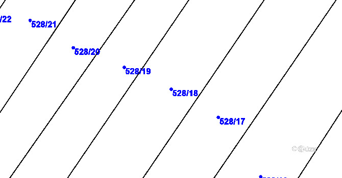 Parcela st. 528/18 v KÚ Popovice u Jičína, Katastrální mapa