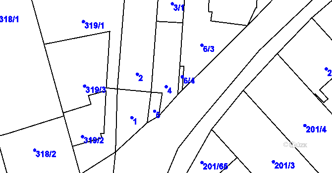 Parcela st. 4 v KÚ Popovice u Rajhradu, Katastrální mapa