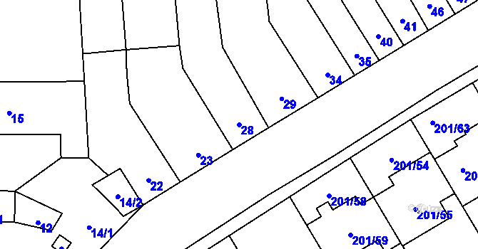 Parcela st. 28 v KÚ Popovice u Rajhradu, Katastrální mapa