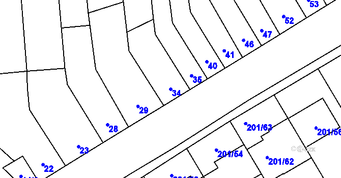 Parcela st. 34 v KÚ Popovice u Rajhradu, Katastrální mapa