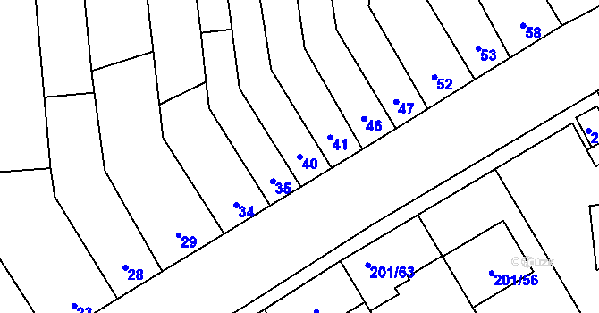 Parcela st. 40 v KÚ Popovice u Rajhradu, Katastrální mapa