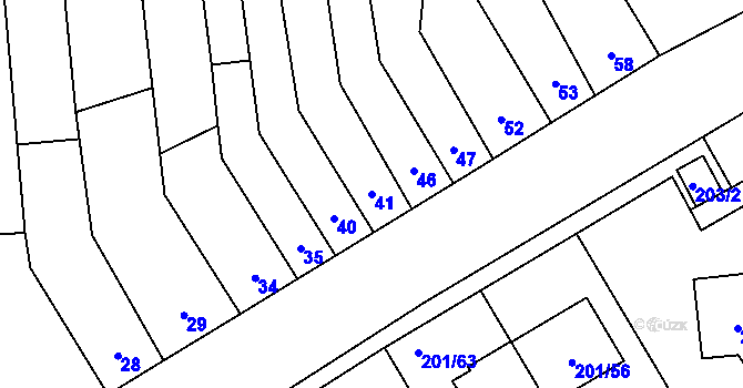 Parcela st. 41 v KÚ Popovice u Rajhradu, Katastrální mapa