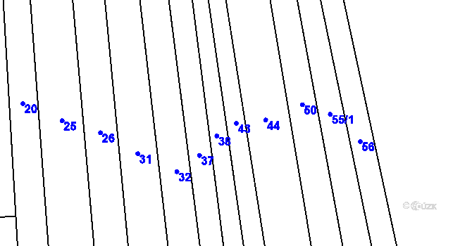 Parcela st. 43 v KÚ Popovice u Rajhradu, Katastrální mapa