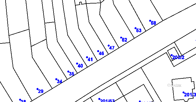 Parcela st. 46 v KÚ Popovice u Rajhradu, Katastrální mapa