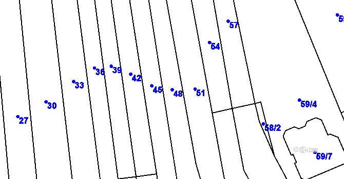 Parcela st. 48 v KÚ Popovice u Rajhradu, Katastrální mapa