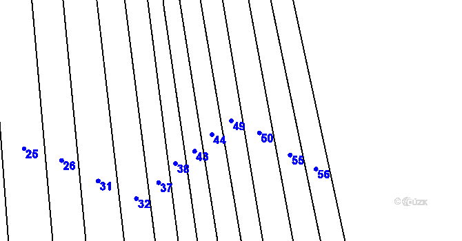 Parcela st. 49 v KÚ Popovice u Rajhradu, Katastrální mapa
