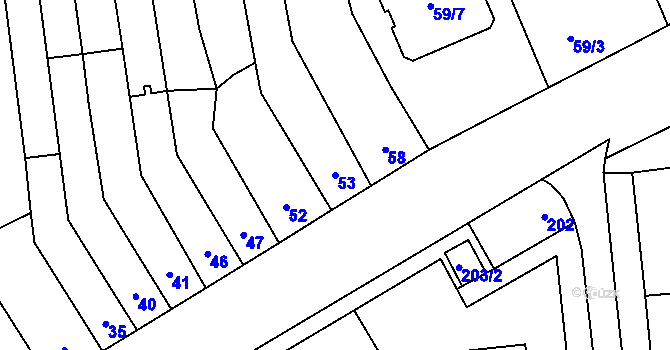Parcela st. 53 v KÚ Popovice u Rajhradu, Katastrální mapa