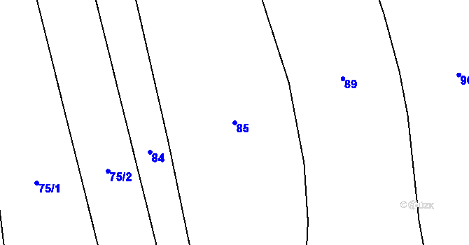 Parcela st. 85 v KÚ Popovice u Rajhradu, Katastrální mapa
