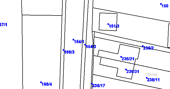 Parcela st. 154/3 v KÚ Popovice u Rajhradu, Katastrální mapa