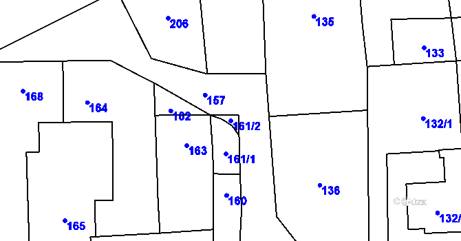 Parcela st. 161/2 v KÚ Popovice u Rajhradu, Katastrální mapa