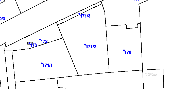 Parcela st. 171/2 v KÚ Popovice u Rajhradu, Katastrální mapa
