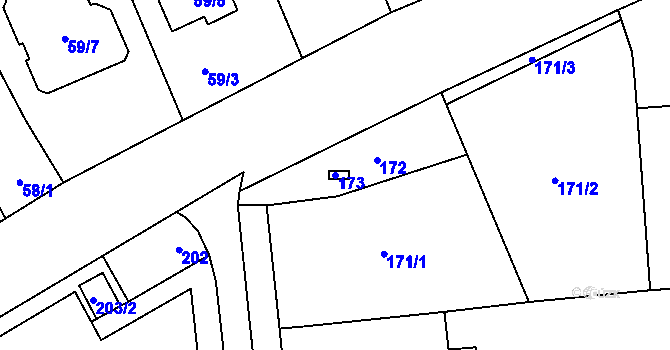 Parcela st. 173 v KÚ Popovice u Rajhradu, Katastrální mapa