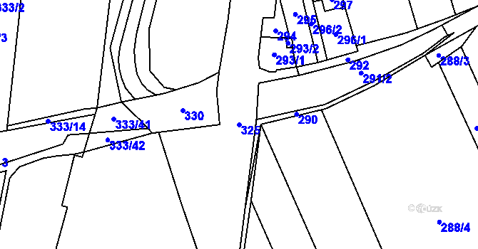 Parcela st. 325 v KÚ Popovice u Rajhradu, Katastrální mapa