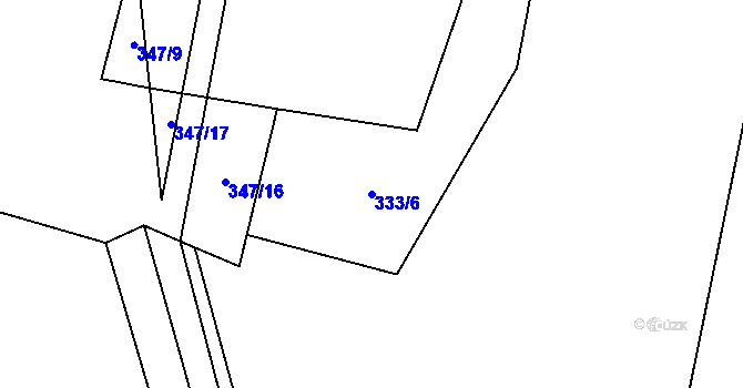 Parcela st. 333/6 v KÚ Popovice u Rajhradu, Katastrální mapa