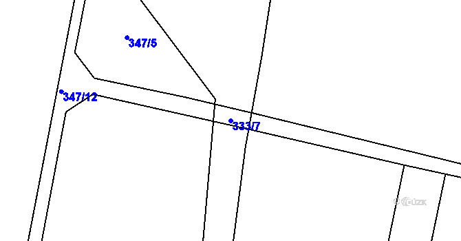 Parcela st. 333/7 v KÚ Popovice u Rajhradu, Katastrální mapa
