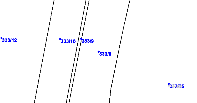 Parcela st. 333/8 v KÚ Popovice u Rajhradu, Katastrální mapa