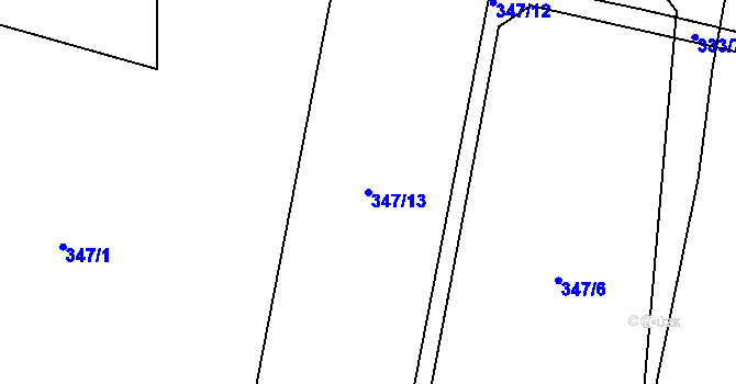 Parcela st. 347/13 v KÚ Popovice u Rajhradu, Katastrální mapa