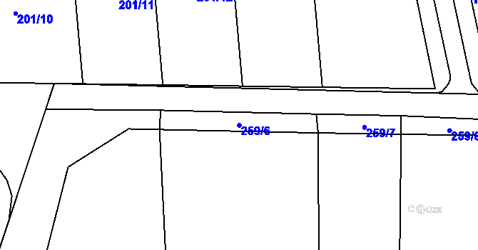 Parcela st. 259/6 v KÚ Popovice u Rajhradu, Katastrální mapa