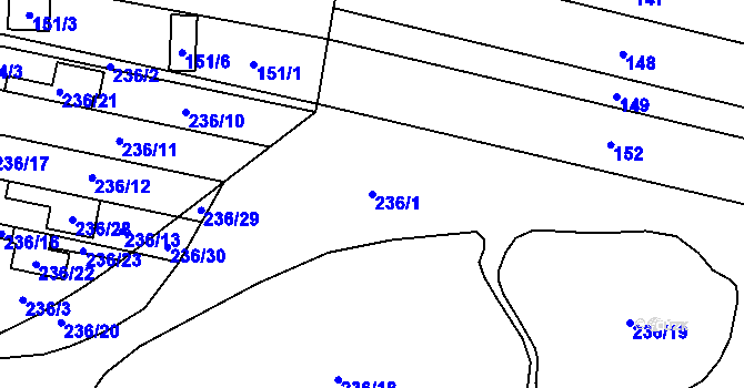 Parcela st. 236/1 v KÚ Popovice u Rajhradu, Katastrální mapa