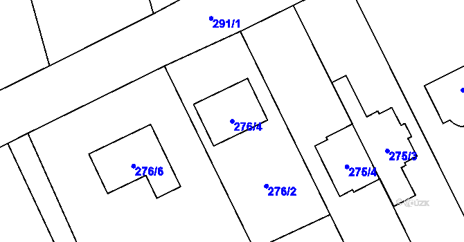Parcela st. 276/4 v KÚ Popovice u Rajhradu, Katastrální mapa