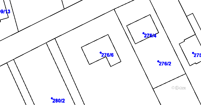 Parcela st. 276/6 v KÚ Popovice u Rajhradu, Katastrální mapa
