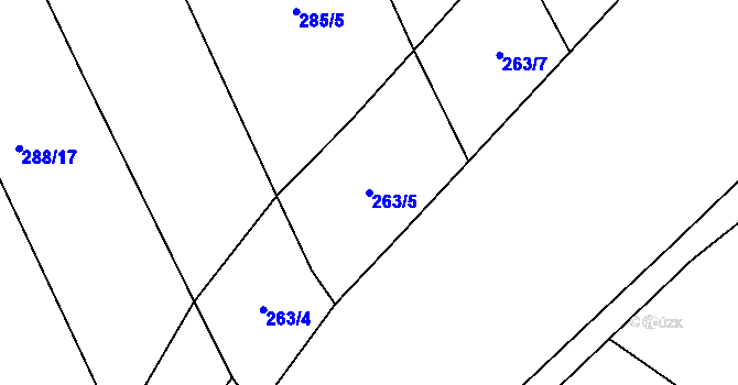 Parcela st. 263/5 v KÚ Popovice u Rajhradu, Katastrální mapa