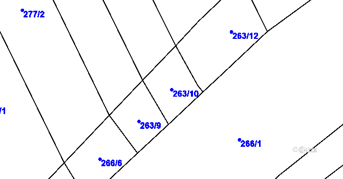Parcela st. 263/10 v KÚ Popovice u Rajhradu, Katastrální mapa