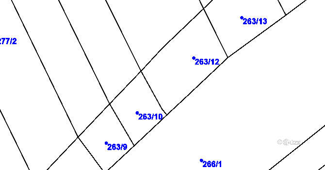 Parcela st. 263/11 v KÚ Popovice u Rajhradu, Katastrální mapa