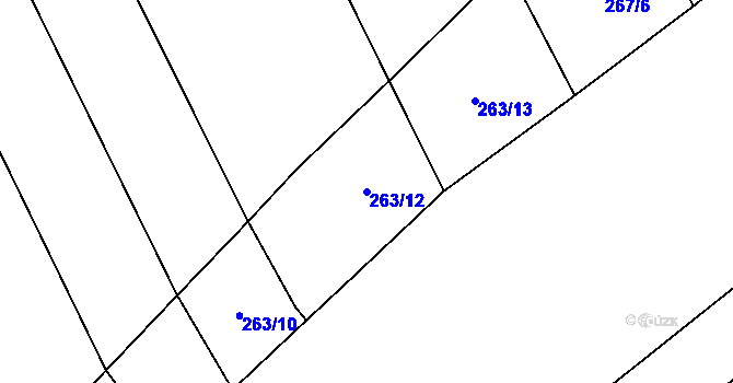 Parcela st. 263/12 v KÚ Popovice u Rajhradu, Katastrální mapa