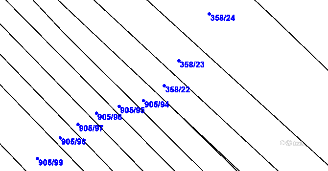 Parcela st. 358/22 v KÚ Popovice u Rajhradu, Katastrální mapa