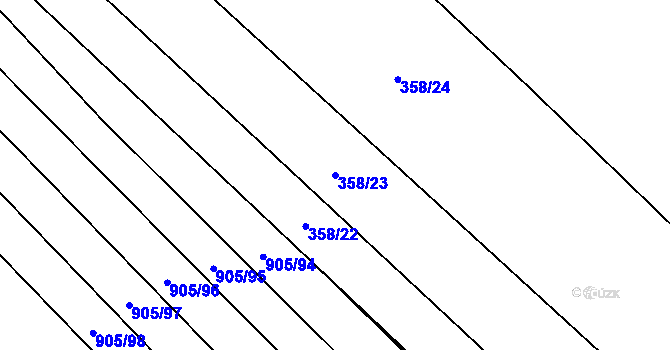 Parcela st. 358/23 v KÚ Popovice u Rajhradu, Katastrální mapa