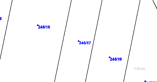Parcela st. 245/17 v KÚ Popovice u Rajhradu, Katastrální mapa