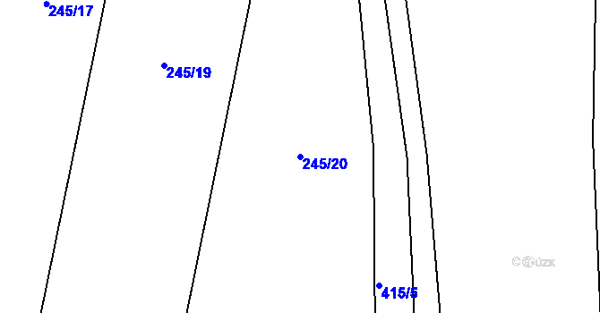 Parcela st. 245/20 v KÚ Popovice u Rajhradu, Katastrální mapa