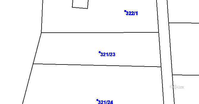 Parcela st. 321/23 v KÚ Popovice u Rajhradu, Katastrální mapa
