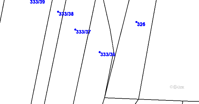 Parcela st. 333/36 v KÚ Popovice u Rajhradu, Katastrální mapa
