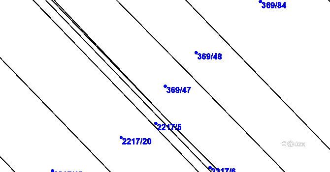 Parcela st. 369/47 v KÚ Popovice u Rajhradu, Katastrální mapa