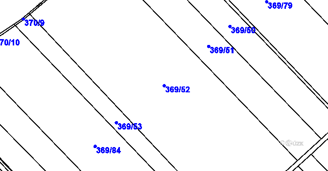 Parcela st. 369/52 v KÚ Popovice u Rajhradu, Katastrální mapa