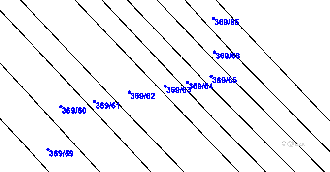 Parcela st. 369/63 v KÚ Popovice u Rajhradu, Katastrální mapa